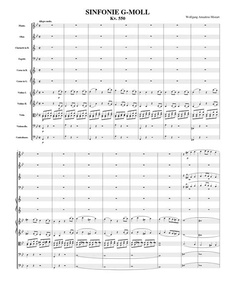 Mozart Symphony No 40 In G Minor K 550 I Molto Allegro Sheet