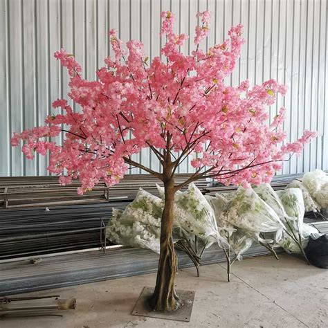 Romantic Small Pink Artificial Cherry Blossom Tree For Wedding Decoration Bonsai Favoritos
