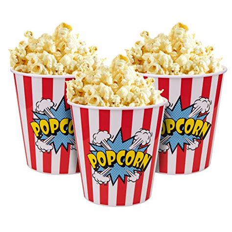 Tebery 12 Pack Plastic Popcorn Tubs Reusable Popcorn Containers