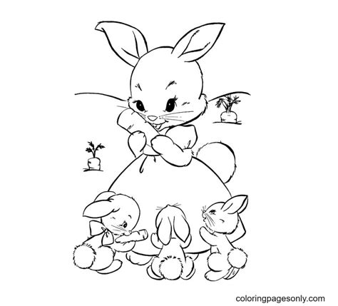 Cute Bunnies Coloring Pages - Coloring Pages For Kids And Adults