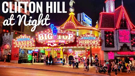 Clifton Hill At Night Niagara Falls Ontario Canada 4k Nightlife Of Niagara Falls Youtube