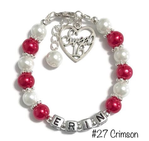 Personalized Sweet 16 Charm Bracelet For Girls 16th Birthday Etsy