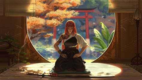 Asian Warrior Girl Meditation 4k Hd Artist 4k Wallpapers