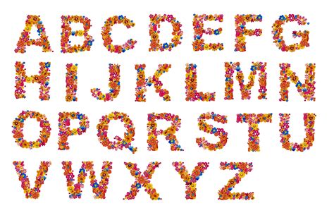 24 Alphabet Floral Letters Png