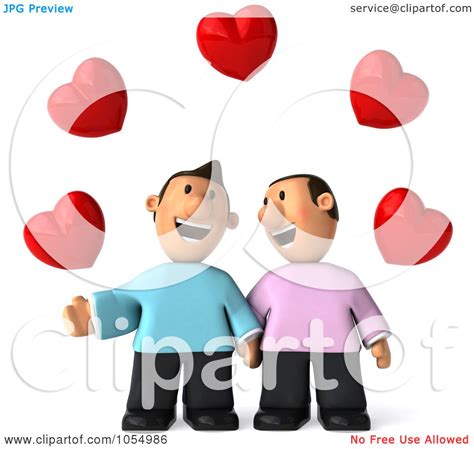 Royalty Free Cgi Clip Art Illustration Of A 3d Gay Couple Holding Hands