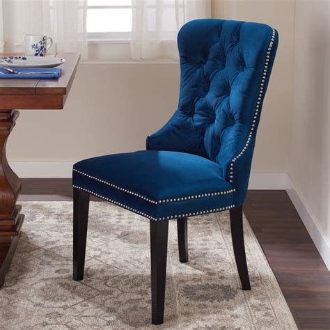 Scarlett 7 piece dining set with upholstered host chairs. Shop Abbyson Versailles Blue Tufted Dining Chair - On Sale ...