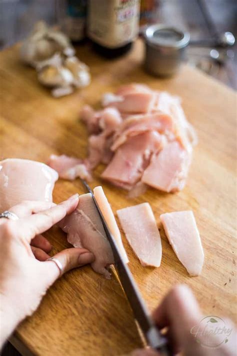 The first step to barbecuing a tasty bird is to cut it in half. Quick Chicken Pad Thai