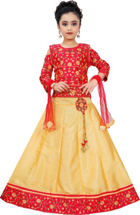 Saarah Girls Lehenga Choli Ethnic Wear Embroidered Lehenga Choli And Dupatta Set Price In India
