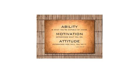 lou holtz motivational quote and bamboo background photo print