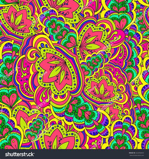 Abstract Colorfull Seamless Psychedelic Pattern Stock Vector 322056053