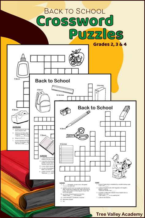 Back to school crossword puzzles