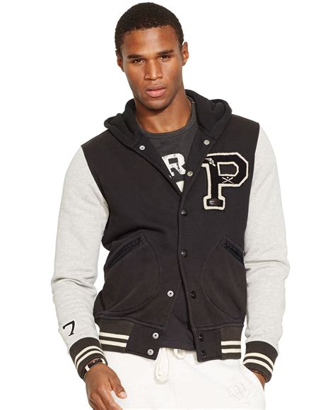 Accessories find a polo ralph lauren store. Polo ralph lauren Hooded Varsity Jacket in Black for Men ...