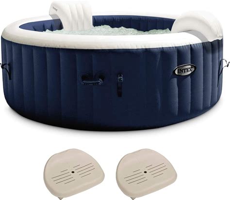 Intex 28431e Purespa Plus 85in X 25in Outdoor Portable Inflatable 6 Person Round