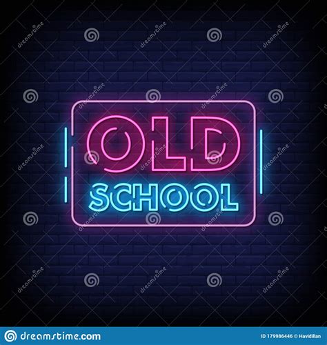 Old School Neon Signs Style Text Vector Stock Vector Illustration Of