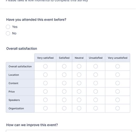 Event Satisfaction Survey Form Template Jotform