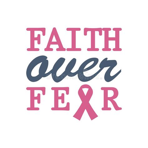 Faith Over Fear Quote Fight Against Cancer Pink Ribbon Breast Cancer