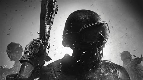 Man Holding Gun Digital Wallpaper Video Games Monochrome Weapon
