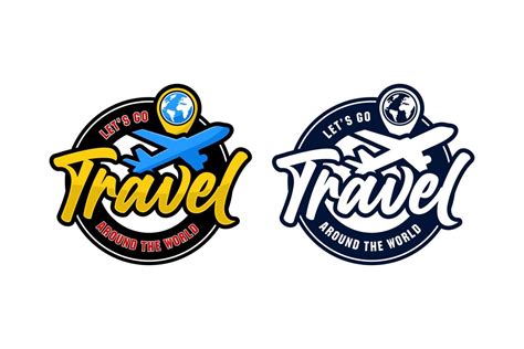 Lets Go Travel Around The World Vector Design Logo Set 7835908 Vector