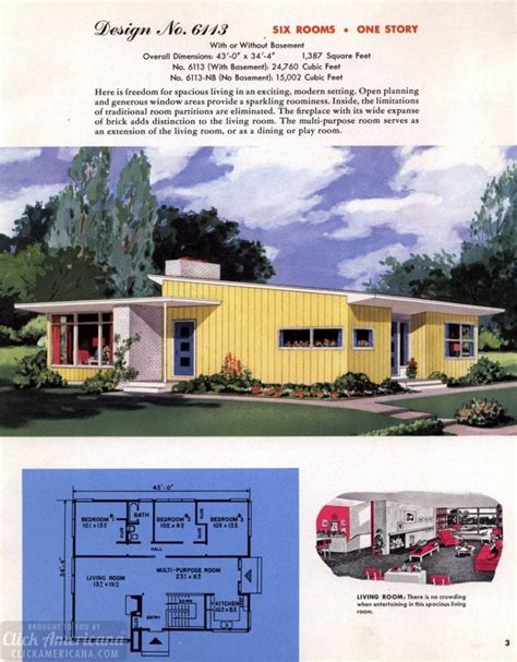 150 Vintage 50s House Plans Used To Build Millions Of Mid Century Homes