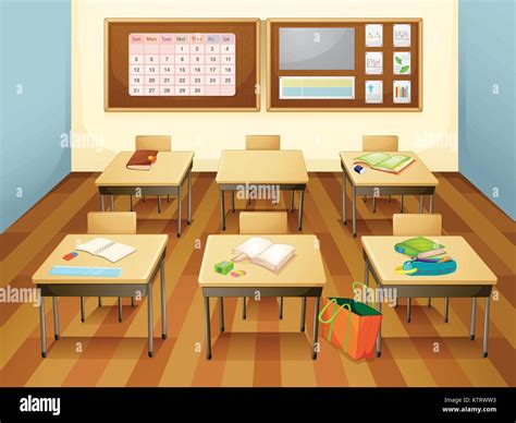 Illustration Of An Empty Classroom Stock Vector Image And Art Alamy