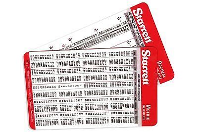 Starrett Pocket Card Set With Decimal Equivalents And Metric