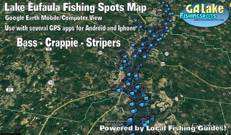 Lake Eufaula Fishing Map And Fishing Spots