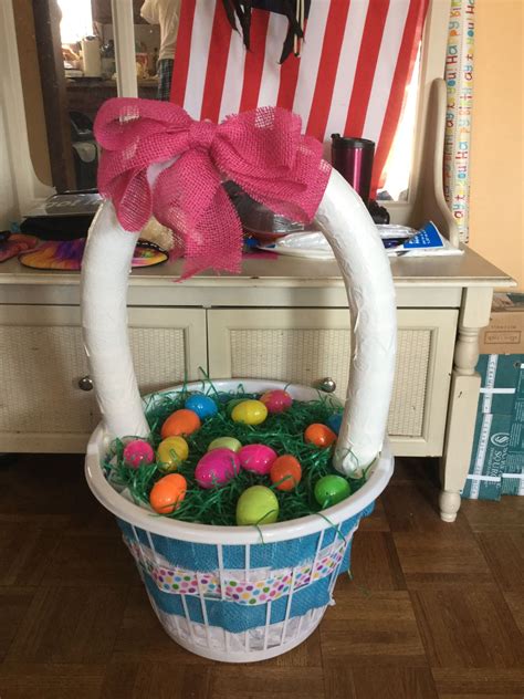 I Made An Easter Basket Out Of A Laundry Basket And A Pool Noodle