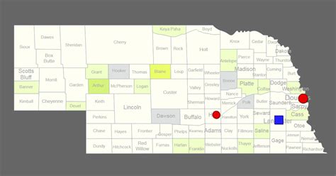 Interactive Map Of Nebraska Clickable Counties Cities