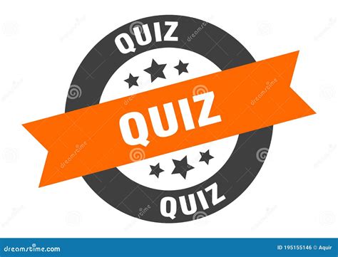 Quiz Sign Round Ribbon Sticker Isolated Tag Stock Vector