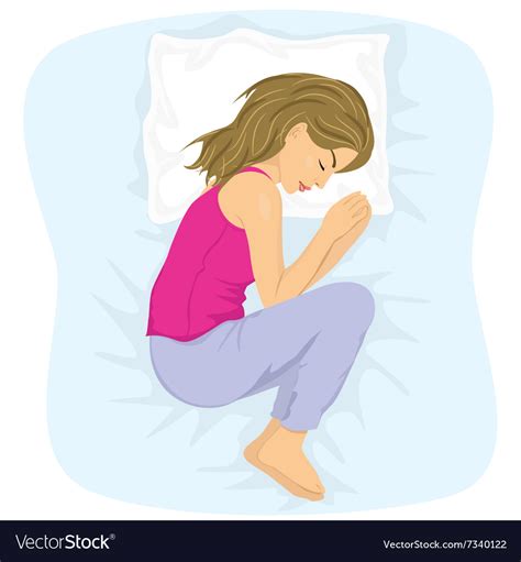 Woman Sleeping In The Fetal Position Royalty Free Vector