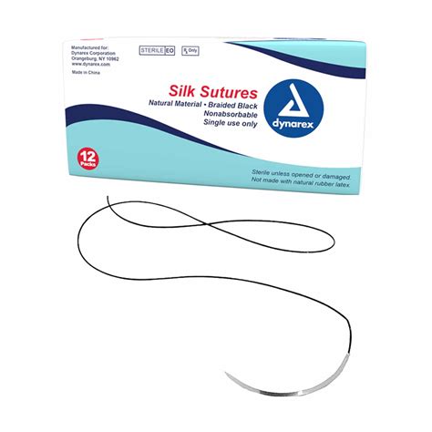 Braided Black Silk Sutures Non Absorbable Black 4 0 C6 Needle 18