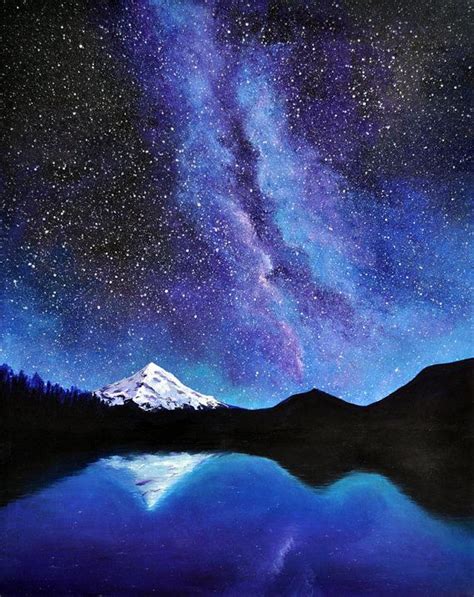 Milky Way Acrylic Painting Galaxy Painting Sky Painting Night Sky