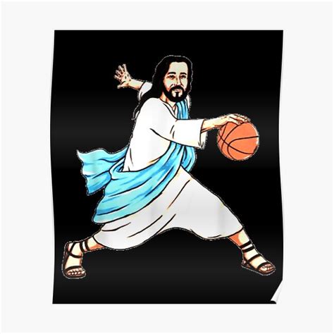 Funny Basketball Jesus Memes Christian Humor Slam Dunk Art Board Print