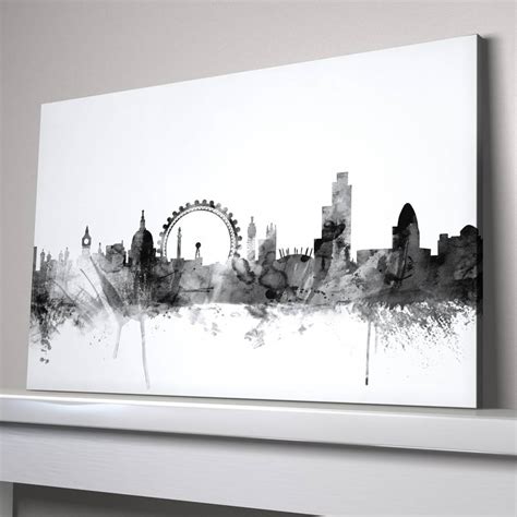 London Skyline Cityscape Black And White By Artpause