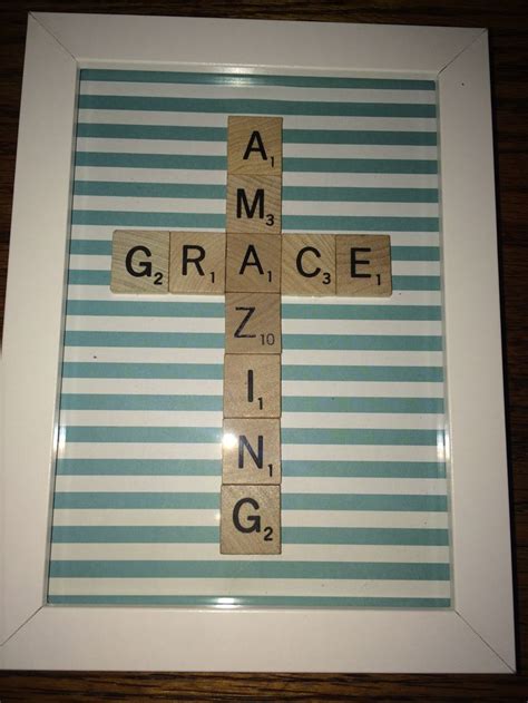 Scrabble Tile Amazing Grace Cross 5x7 Amazing Grace Cross Scrabble