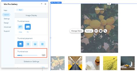 Wix Pro Gallery Customizing Your Gallery S Thumbnails Help Center Wix Com