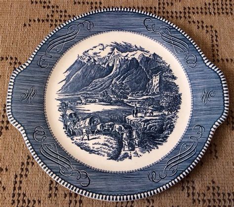 Currier And Ives The Rocky Mountains 2 Tabbed Cake Serving Plate