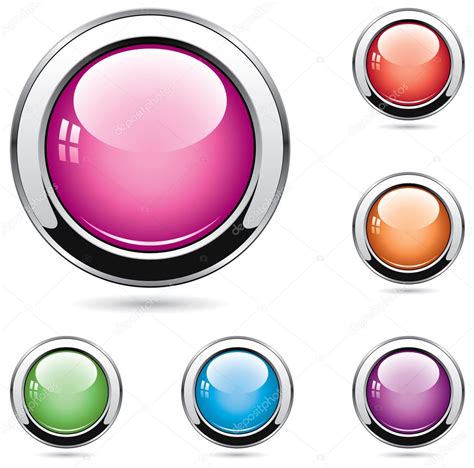 Vector Set Of Glossy Buttons — Stock Vector © Dmstudio 10140672