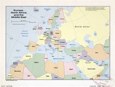 Large Detailed Old Political Map Of Europe North Africa And The Middle