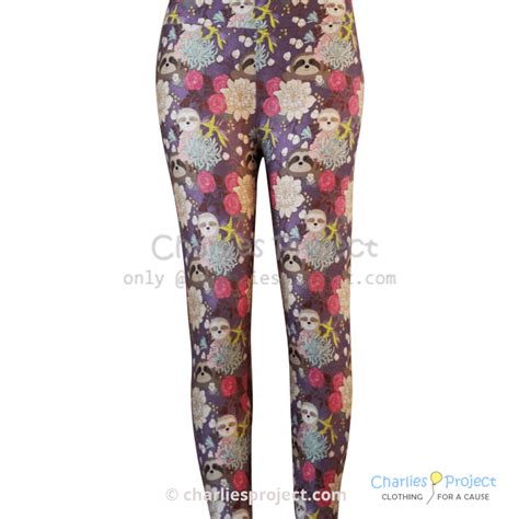 Floral Sloths Charlies Project Leggings For A Cause Leggings Design Legging Soft Leggings