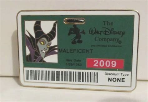 Disney Employee Center Limited Edition 300 Maleficent Staff Id Badge