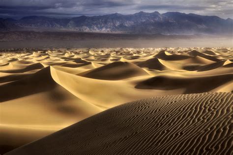 First Light And Ripple Patterned Sand Dunes Death Valley
