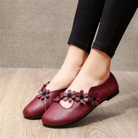 Women Flower Flats Vintage High Quality Shoes