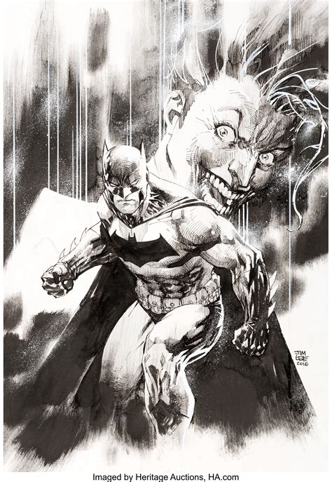 Jim Lee Batman Day Promotional Illustration Original Art Dc Lot