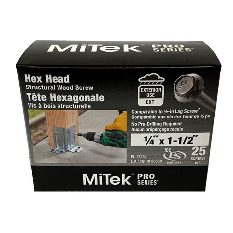 Mitek 1 12 Inch Self Drilling Exterior Wood Screws 25 Per Pack The