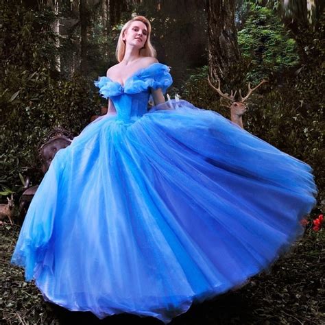2015 New Movie Cinderella Princess Dress Gorgeous Costume Cosplay