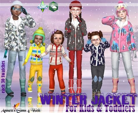 Winter Jacket For Kids And Toddlers At Annetts Sims 4 Welt Sims 4 Updates