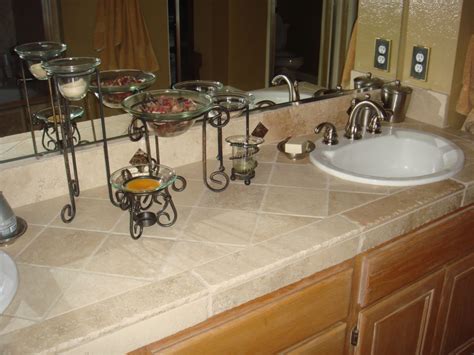 Laminate countertops are best for guest bathrooms or powder rooms but are not the best choice for master baths or other places where style is ceramic, porcelain, or glass tiles are traditional countertop materials often seen in traditional decor, but they are also used in trendy, modern styles. Bathroom tile counter | Tile bathroom, Tiled countertop ...