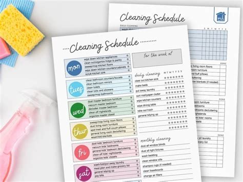 printable cleaning checklist page house cleaning schedule teal master cleaning checklist design