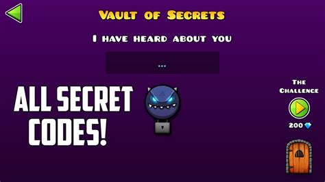 Geometry Dash Vault Of Secrets Codes - ALL VAULT OF SECRETS CODES! - Geometry Dash 2.1 (HIDDEN SECRETS!) - YouTube